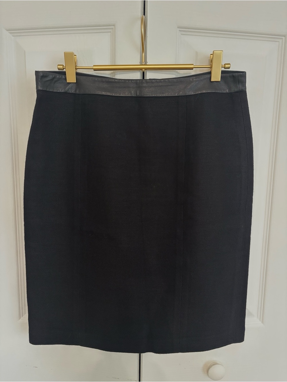 DKNY Pencil Skirt with Faux Leather Waistband